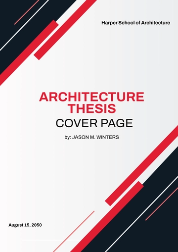 Free Architecture Thesis Cover Page Template to Edit Online