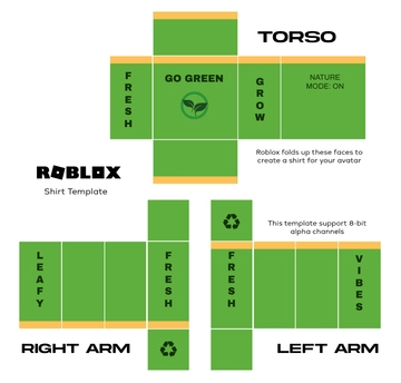 Free Roblox Green Shirt Template to Edit Online