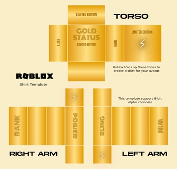 Free Roblox Gold Shirt Template to Edit Online