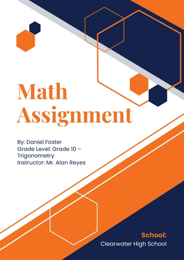 Free Math Assignment Cover Page Template to Edit Online