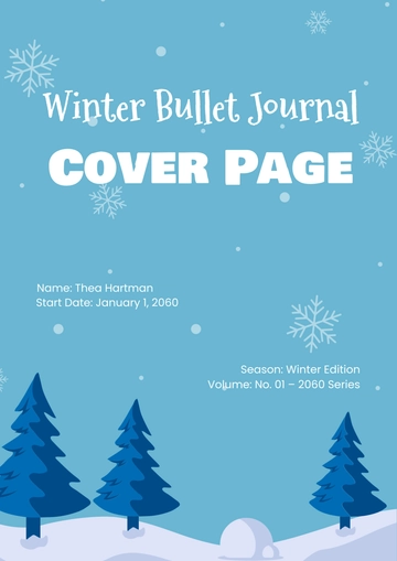Free Winter Bullet Journal Cover Page Template to Edit Online