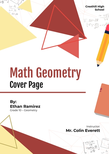 Free Math Geometry Cover Page Template to Edit Online