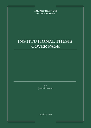 Free Institutional Thesis Cover Page Template to Edit Online