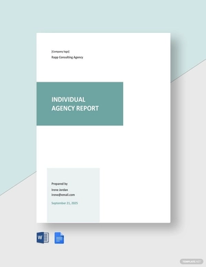 Individual Agency Report Template