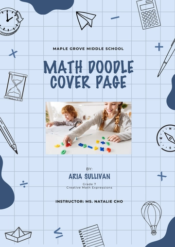 Free Math Doodle Cover Page Template to Edit Online