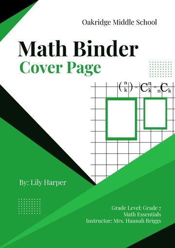 Free Math Binder Cover Page Template to Edit Online