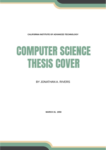 Free Computer Science Thesis Cover Template to Edit Online