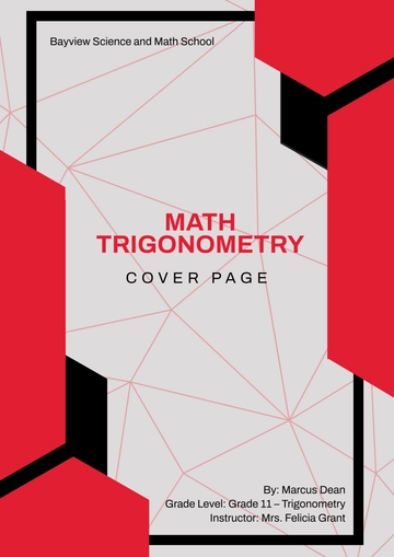 Free Math Trigonometry Cover Page Template to Edit Online