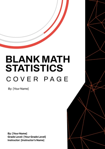 Free Blank Math Statistics Cover Page Template to Edit Online