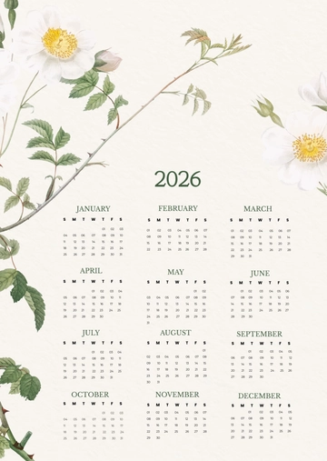 Free Vertical 2026 Calendar Template to Edit Online