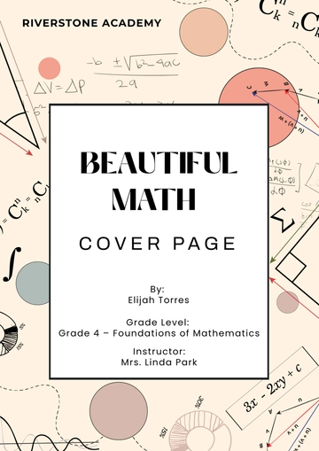 Free Beautiful Math Cover Page Template to Edit Online