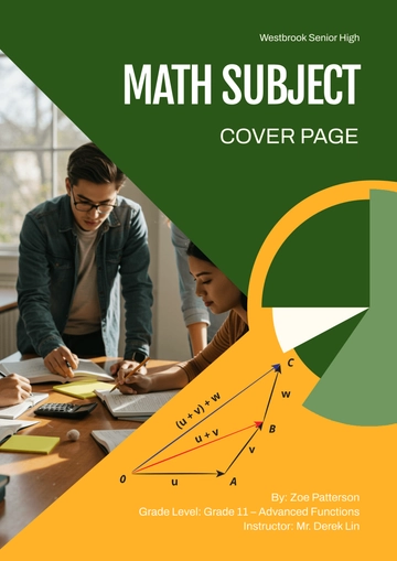 Free Math Subject Cover Page Template to Edit Online