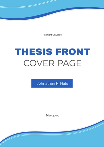 Thesis Front Cover page Template