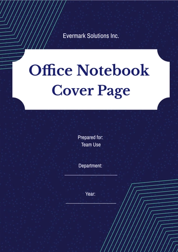Free Office Notebook Cover Page Template to Edit Online