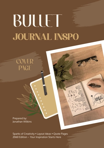 Free Bullet Journal Inspo Cover Page Template to Edit Online