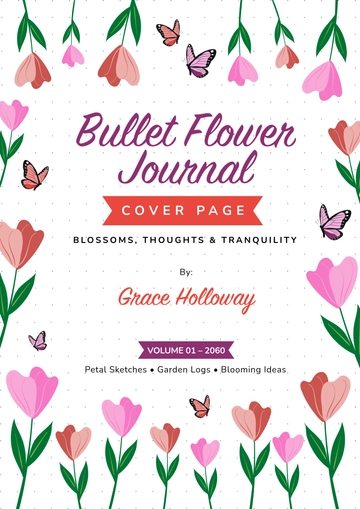 Free Bullet Flower Journal Cover Page Template to Edit Online