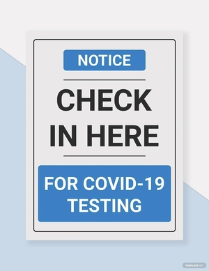 Check in Here for COVID-19 Testing Sign Template