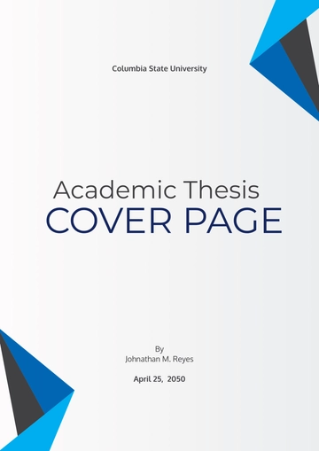 Free Academic Thesis Cover Page Template to Edit Online