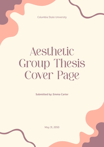 Free Aesthetic Group Thesis Cover Page Template to Edit Online