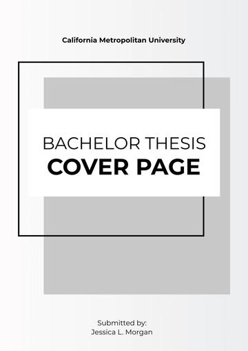 Free Bachelor Thesis Cover Page Template to Edit Online