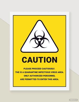 Caution Quarantine Area Sign Template