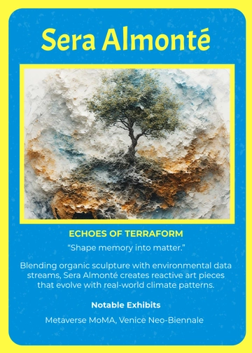 Free Professional Artist Trading Card Template to Edit Online