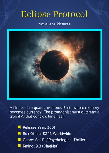 Free Blank Movie Trading Card Template to Edit Online
