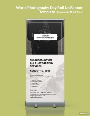 World Photography Day roll up banner template