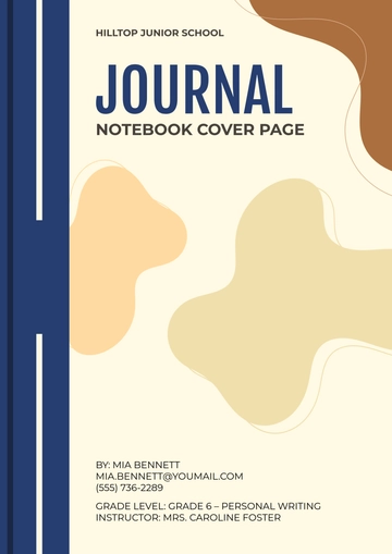 Free Journal Notebook Cover Page Template to Edit Online