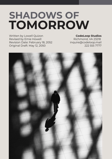 Free TV Pilot Screenplay Cover Page Template to Edit Online