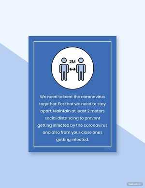 Two Meter Social Distancing Symbol Sign Template