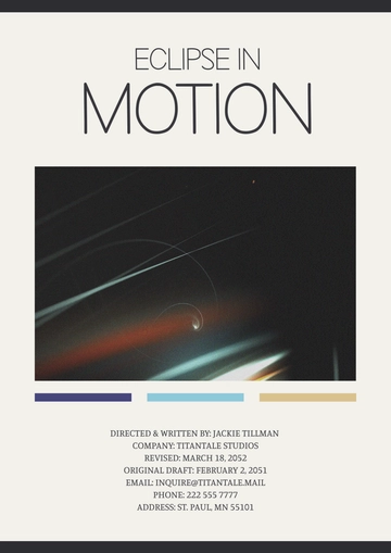 Free Music Video Screenplay Cover Page Template to Edit Online