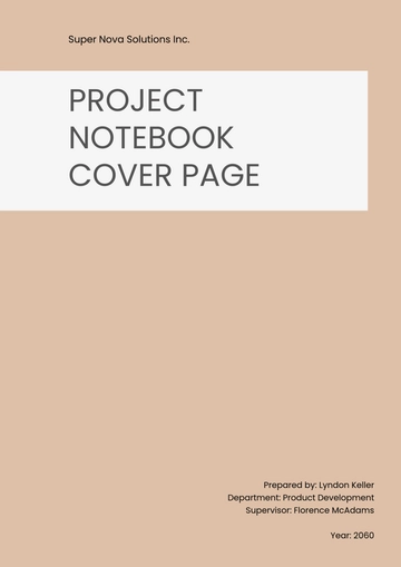 Free Project Notebook Cover Page Template to Edit Online