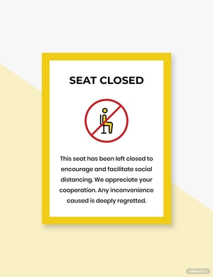 Seat Closed Sign Template