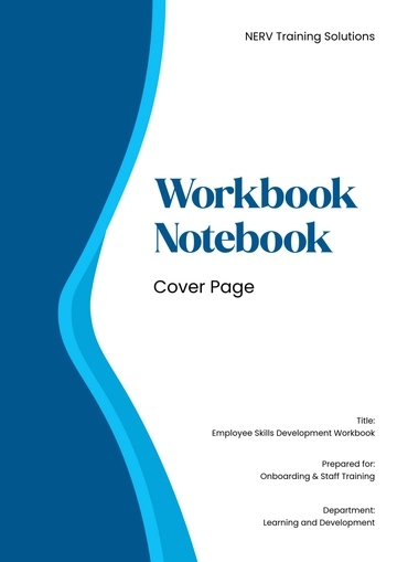 Free Workbook Notebook Cover Page Template to Edit Online