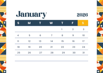 Modern 2026 Monthly Calendar Template to Download