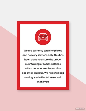 We Are Open For Pick-Up & Delivery Only Sign Template