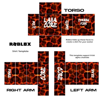 Free Roblox Lava Shirt Template to Edit Online