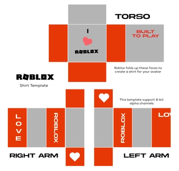 Free I Love Roblox Shirt Template to Edit Online