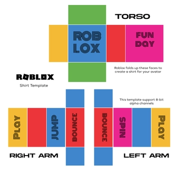 Free Roblox Colorful Shirt for Kids Template to Edit Online