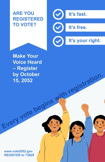 Free Election Registration Poster Template to Edit Online