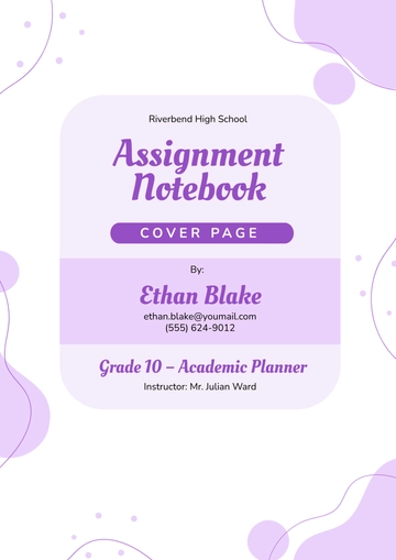Free Assignment Notebook Cover Page Template to Edit Online