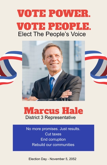 Free Election Poster Presentation Template to Edit Online