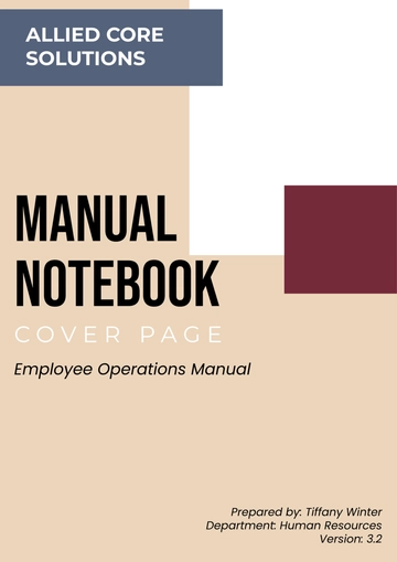 Free Manual Notebook Cover Page Template to Edit Online