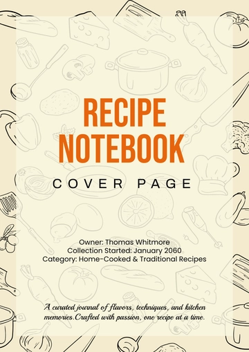 Free Recipe Notebook Cover Page Template to Edit Online
