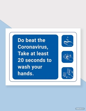 Wash For 20 Seconds Floor Sign Template