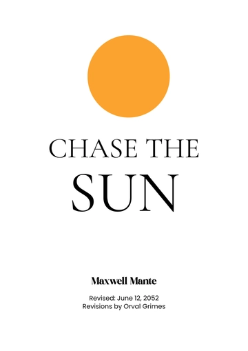 Free Screenplay Title Cover Page Template to Edit Online