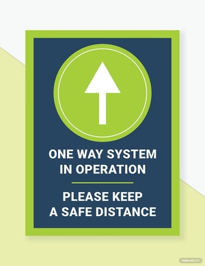 One Way Floor Sign Template