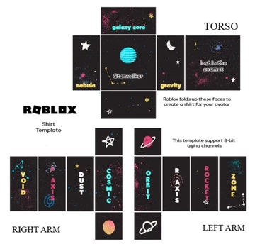 Free Galaxy Roblox Shirt Template to Edit Online