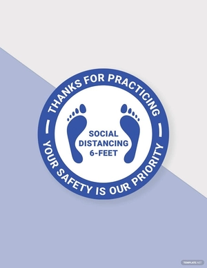 Thanks For Practicing Social Distancing Floor Sign Template